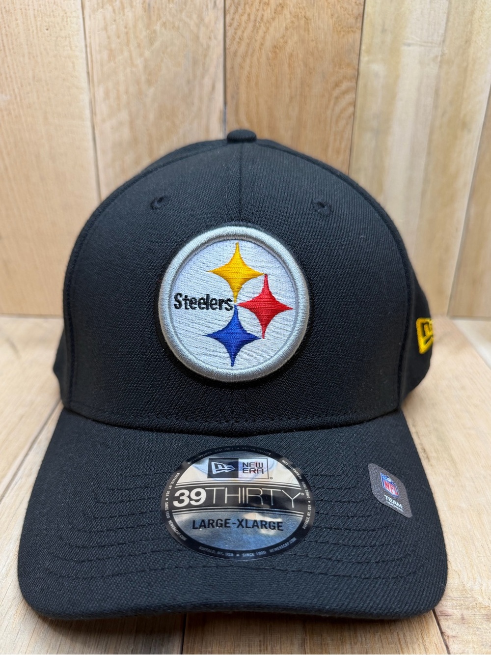 Pittsburgh Steelers New Era NFL 39Thirty Stretch Flex Fit Black Hat Cap Sze L/XL